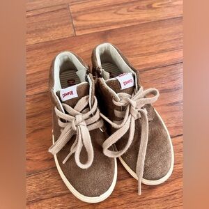 Camper Kids Tan Suede Lace-Up Shoes
